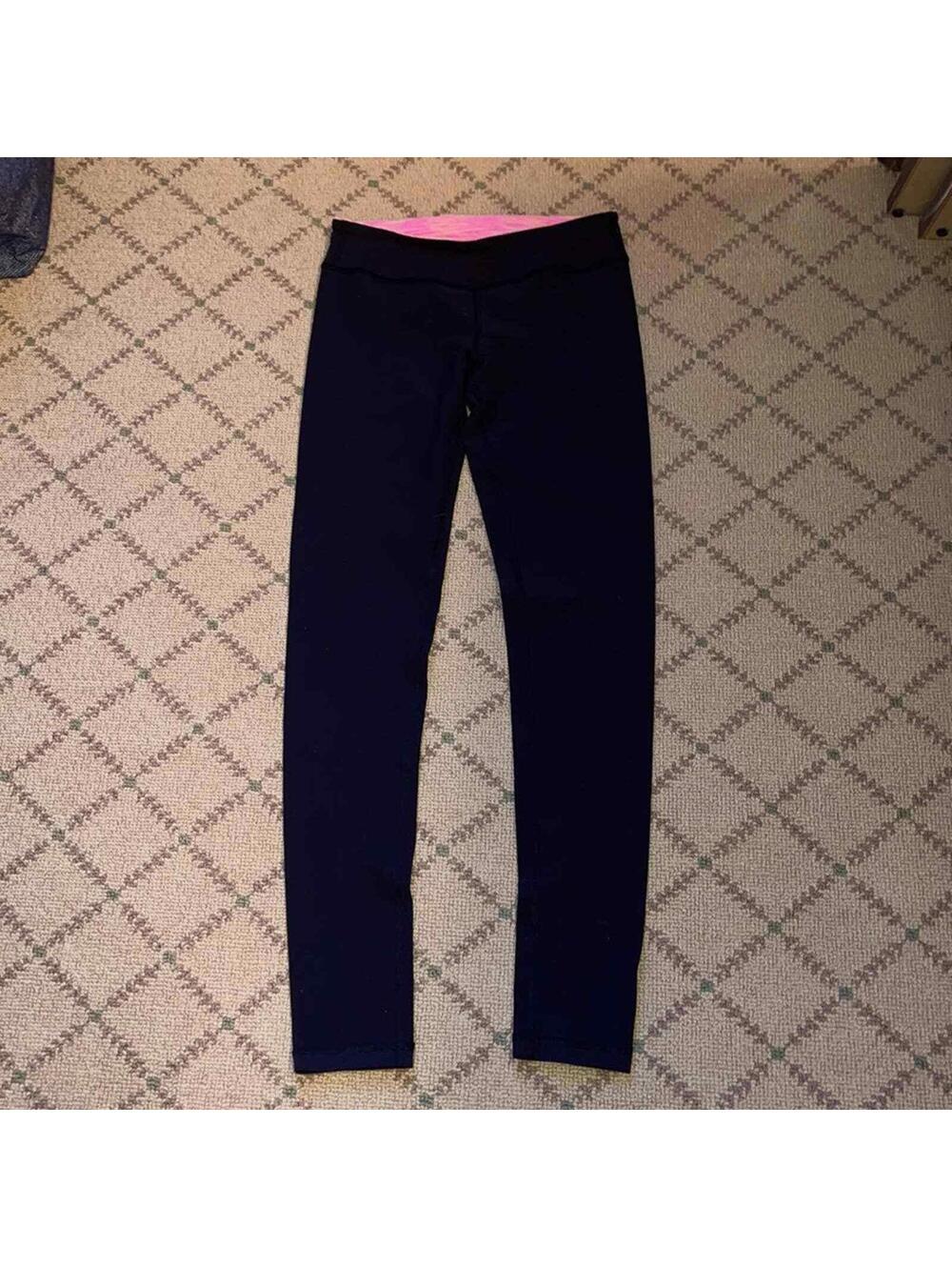Ivivva leggings w fold over pink band 12